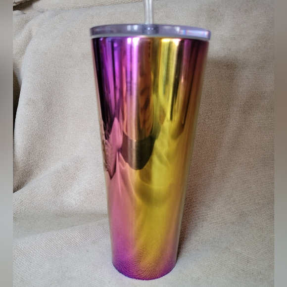 2019 Rainbow Oil Slick Stainless Steel Starbucks Tumbler | Gold & Purple | Rare - Picture 3 of 5